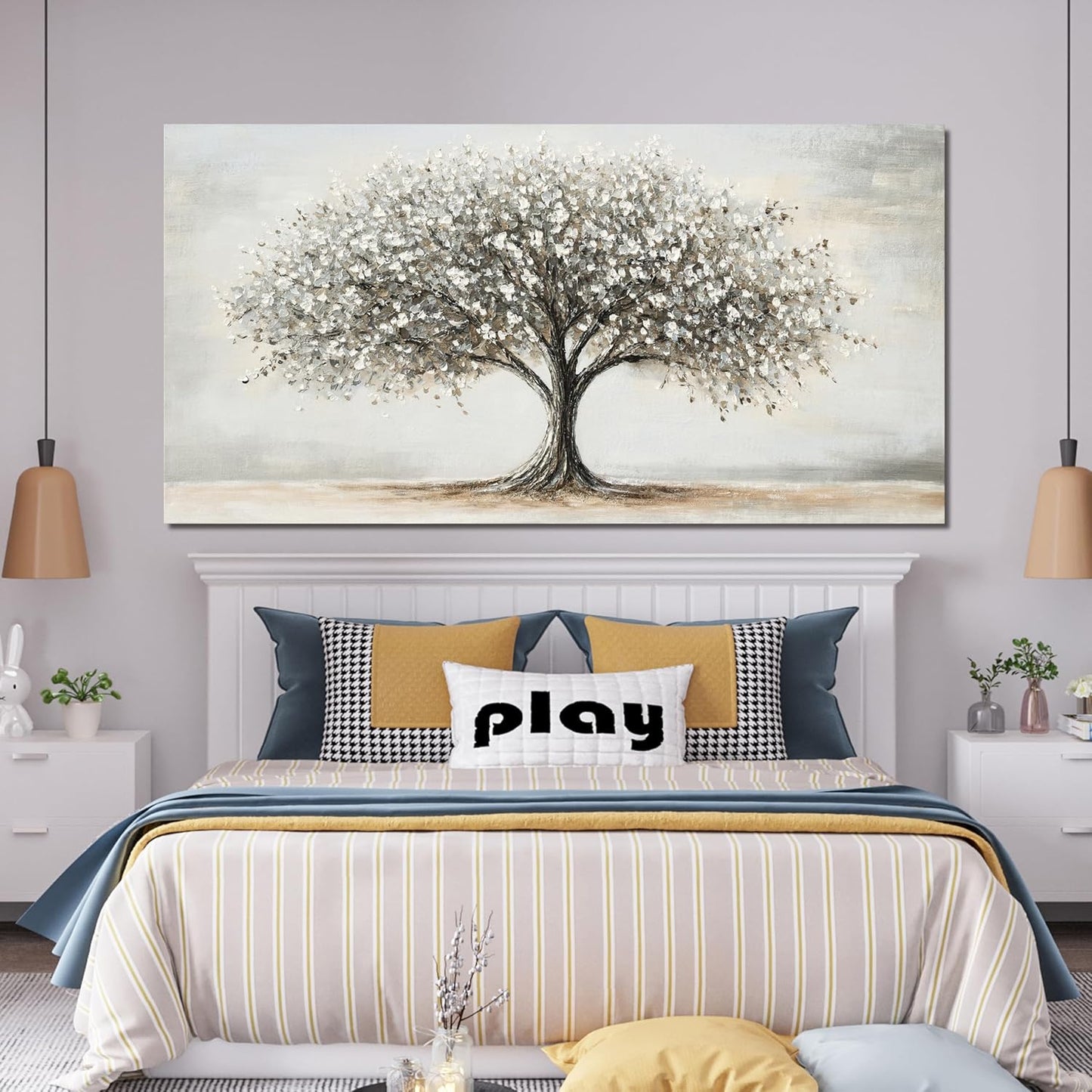 Canvas Wall Art Decor Tree of Life Wall Art Modern Large Black and White Wall Art Prints Canvas Art Decor Large Artwork for Walls Pictures for Living Room Home Office Wall Decor 29"X58"