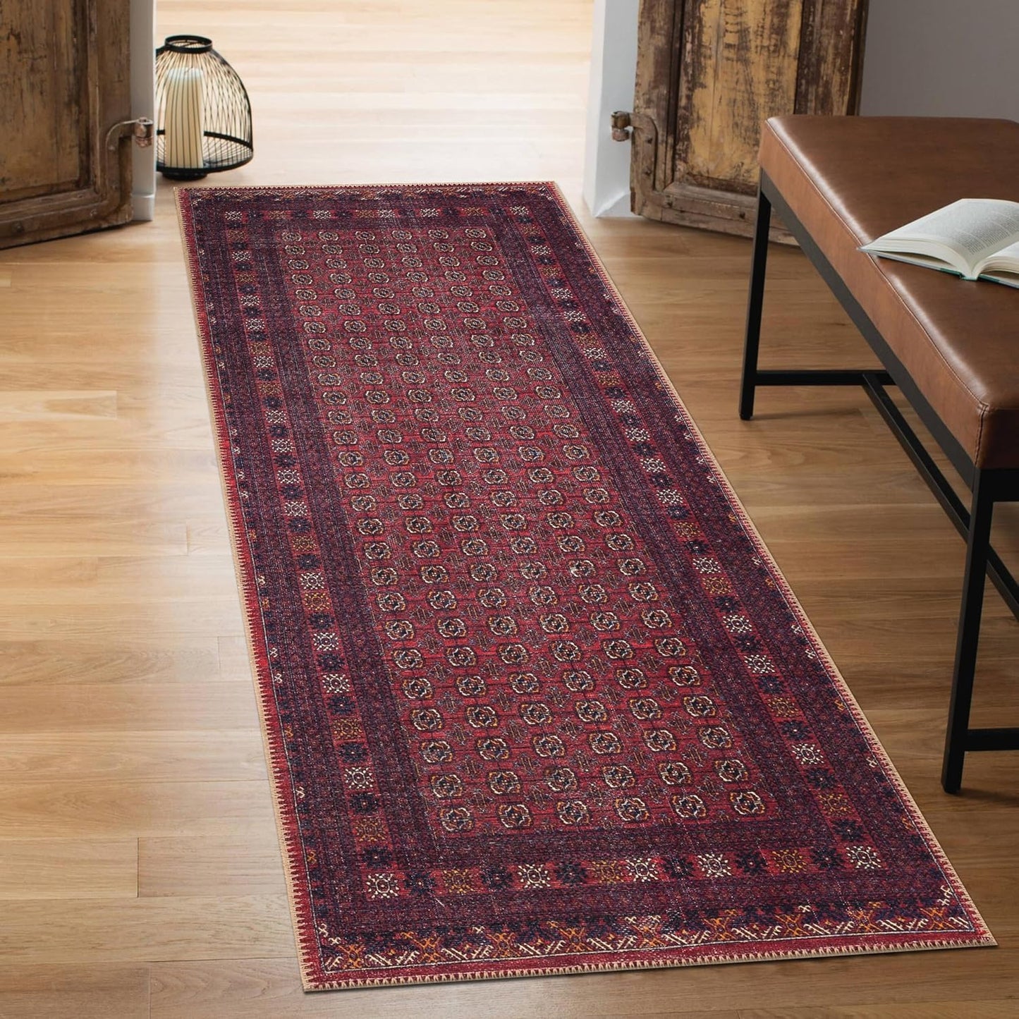 Keen Home Design 2x7 Rug - Machine Washable Runner Rug with Non-Slip Backing, Ideal for Hallway, Entryway, Kitchen, Laundry Room - Vintage, Easy Clean, Durable, Low Pile Rug - (2'6" x 7')