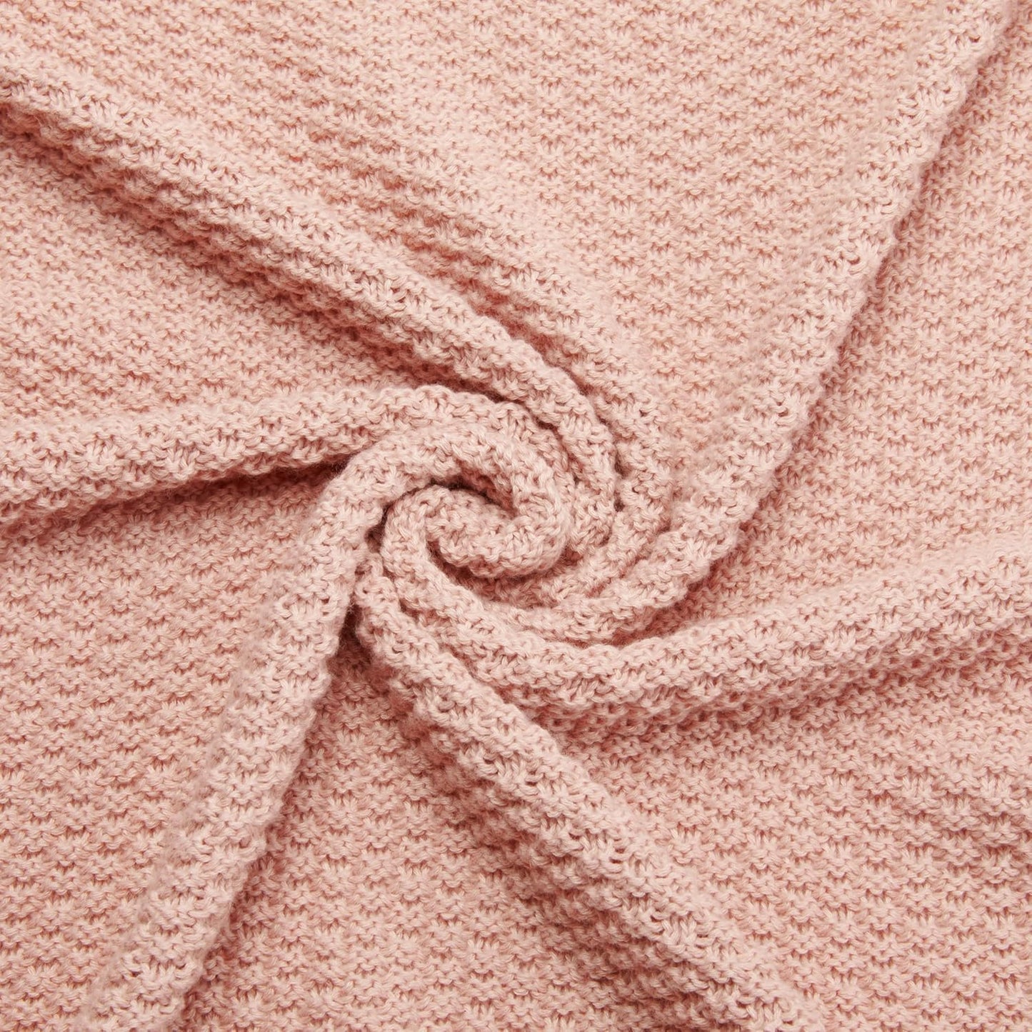 Amazon Basics Chunky Cable Knit Throw Blanket for Couch, Sofa, Bed, Lightweight Soft Cozy, Dusty Rose, 50"x 60"