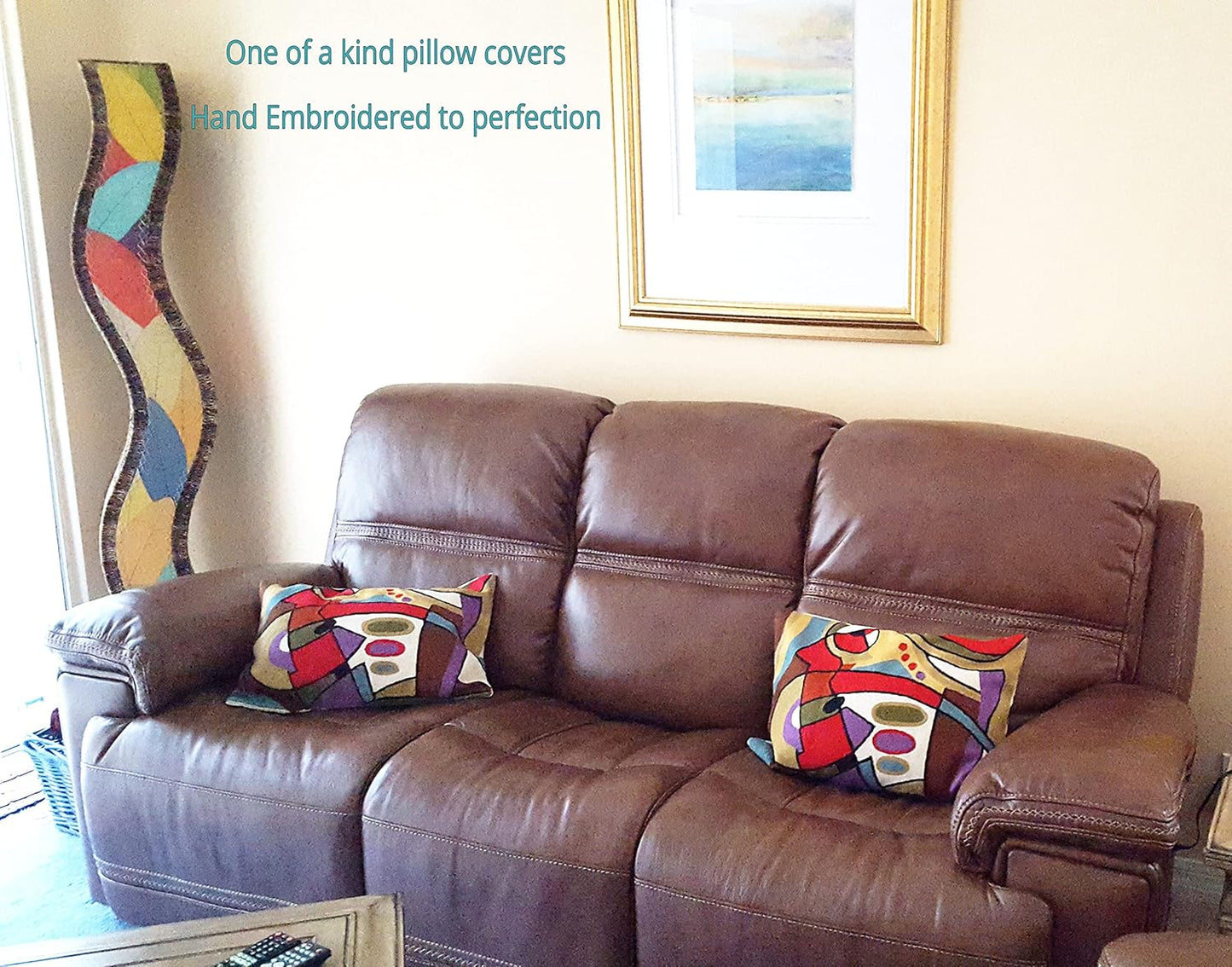 Lumbar Kandinsky Contemporary Throw Pillows - Musical | Modern Pillow Cases | Abstract Pillows | Modern Accent Pillow | Abstract Chair Cushions | Handmade Cushion | Wool Size 14x20