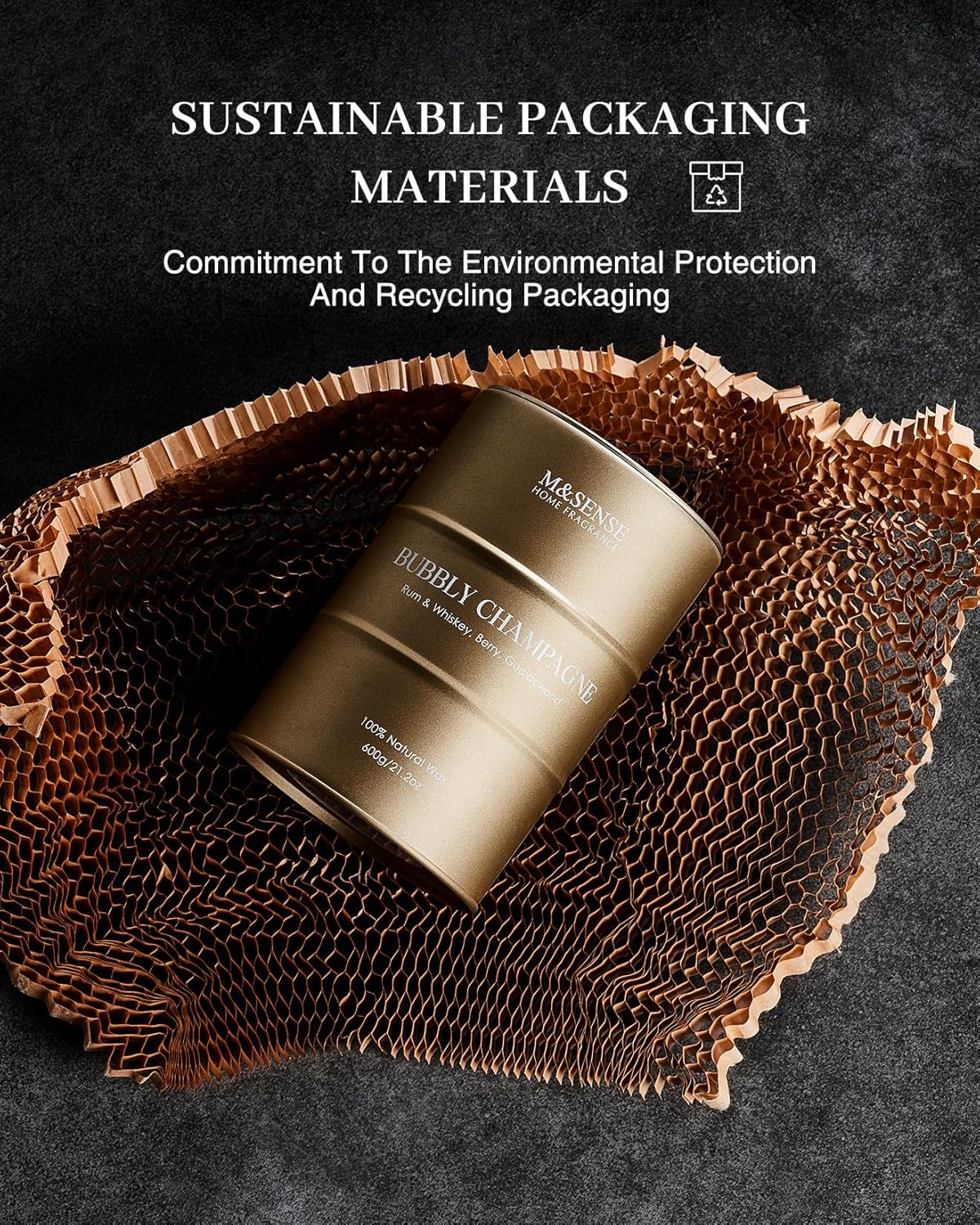 M&SENSE Bubbly Champagne Large Candles for Home Scented, Candles Gifts for Women & Men, Natural Soy Candles, House Warming Gifts New Home, 120 Hours Long Burning, 21.2 oz