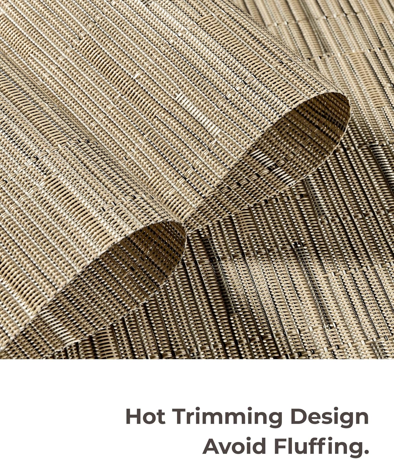 Leetaltree Light Brown Placemats Set of 8 - Heat Resistant Non-Slip Place mats for Dining Table, Washable Durable PVC Vinyl Woven Table Mats（Light Brown, 8）