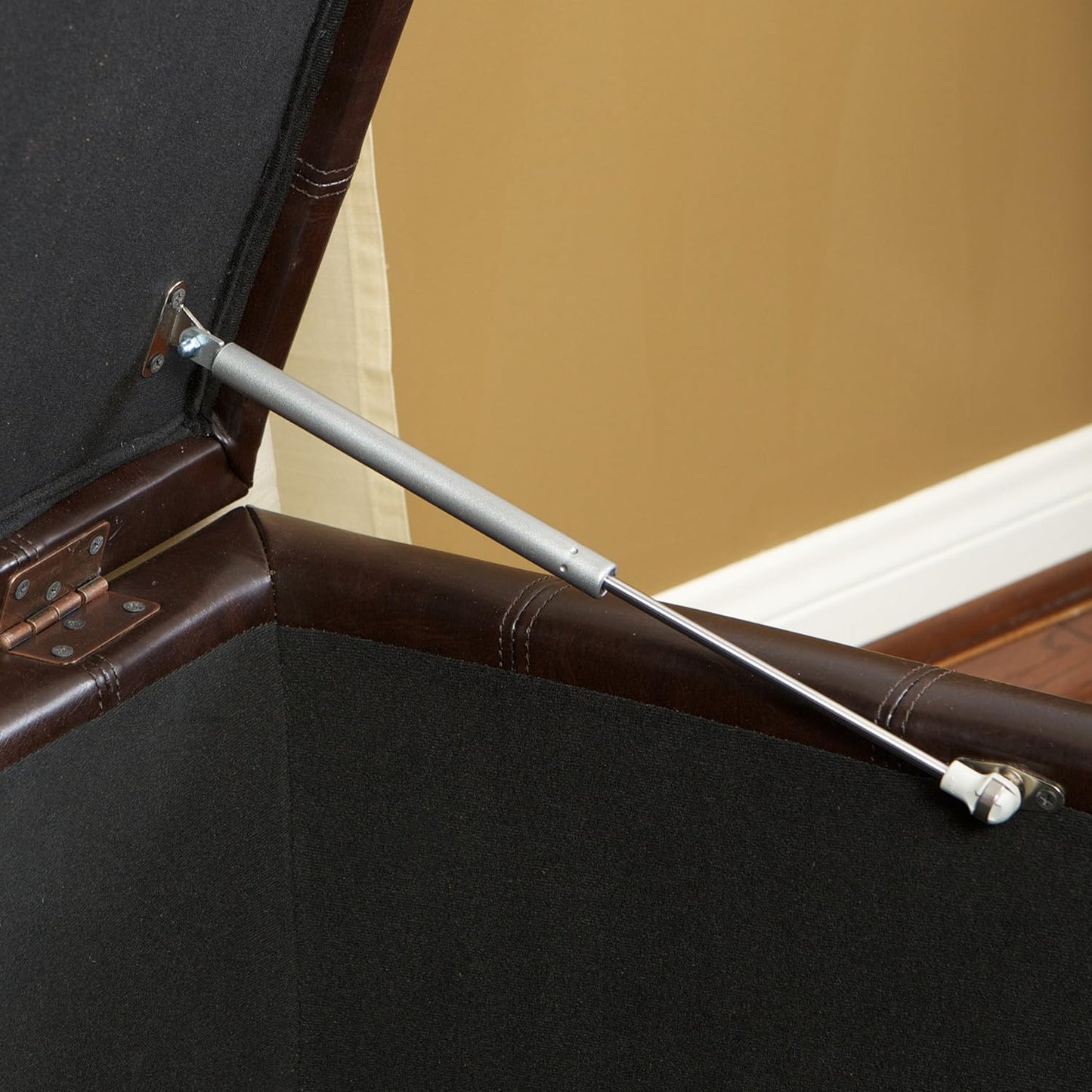 Christopher Knight Home Alexandria Bonded Leather Storage Ottoman, Marbled Brown , 31” x 31”x 18.6”