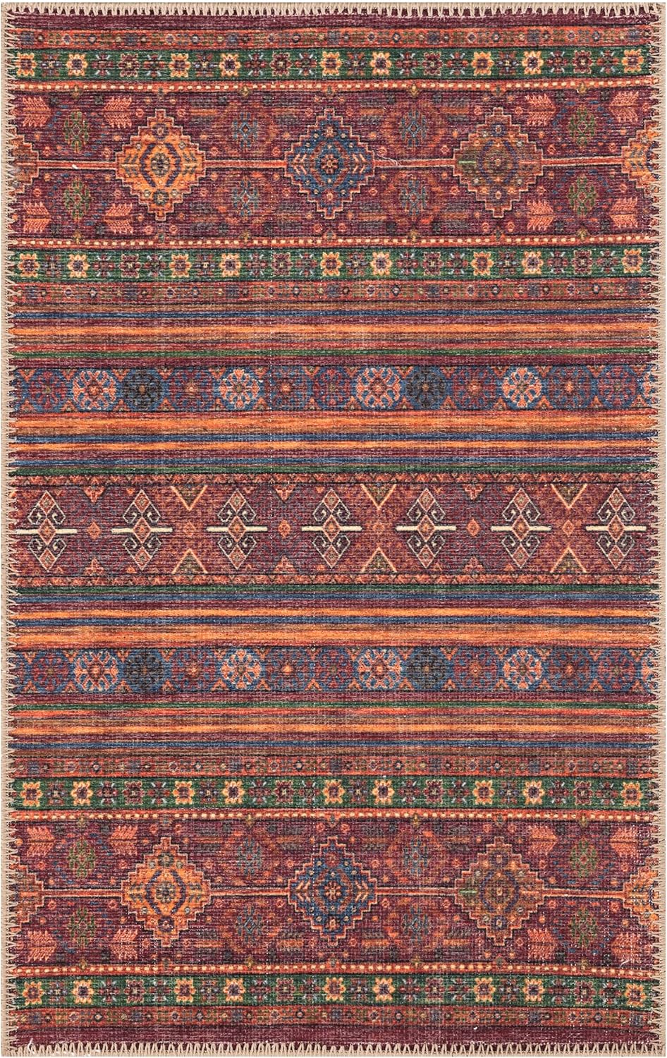 Keen Home Design 2x3 Rug - Machine Washable Entry Rug with Non-Slip Backing, Ideal for Enteryway, Kitchen, Bathroom, Laundry Room - Vintage, Easy Clean, Durable, Low Pile Rug - (2' x 3')