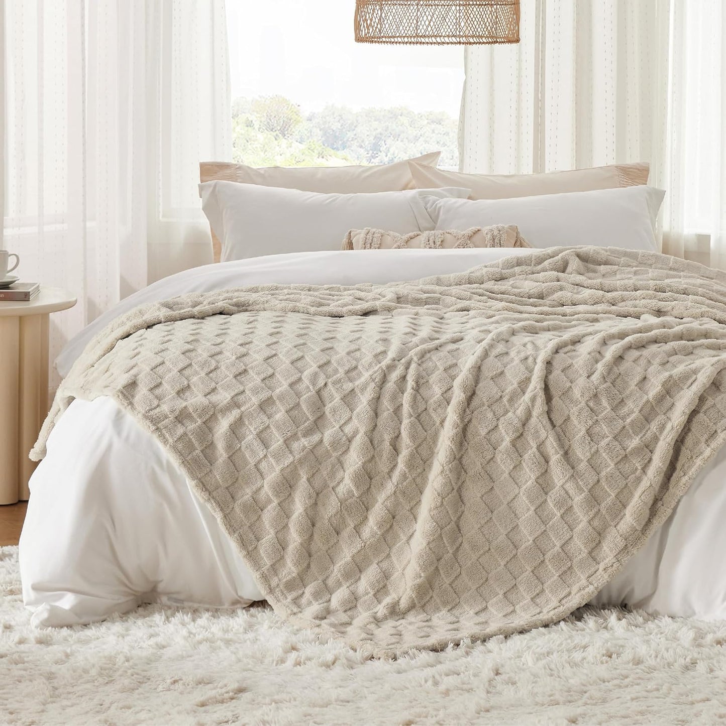 Bedsure GentleSoft Full Size Blankets for Bed Light Brown - Super Soft Cozy Fleece Blanket for Women Men Girls, Large Fuzzy Throws for Bedroom Decor, 84x90 Inches