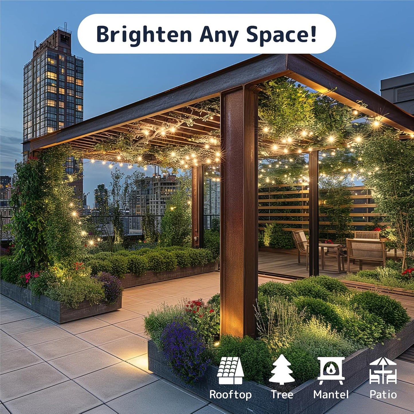 PREXTEX 100-Count Warm White Christmas Lights - 20 ft Clear StringLights on White Wire - Incandescent Xmas TreeLights for Indoor and Outdoor Decorations