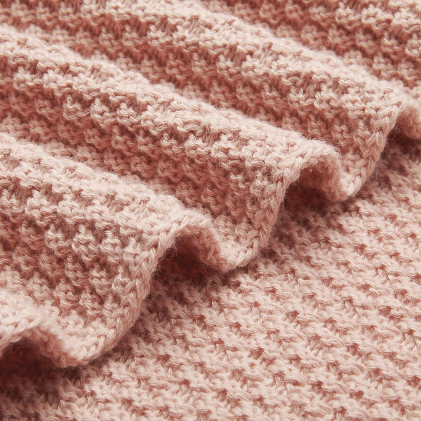 Amazon Basics Chunky Cable Knit Throw Blanket for Couch, Sofa, Bed, Lightweight Soft Cozy, Dusty Rose, 50"x 60"
