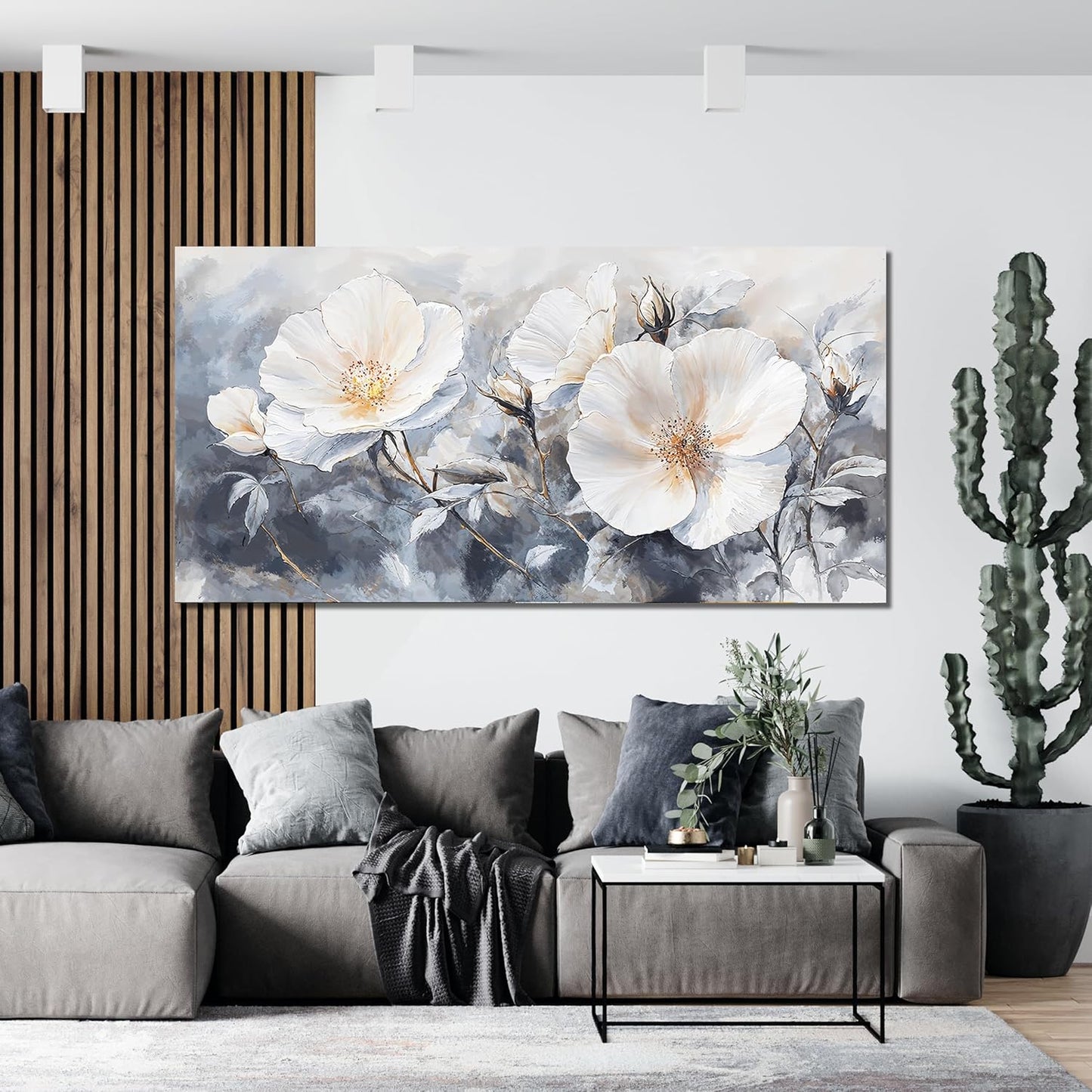 Canvas Wall Art Decor Large Black and White Wall Art Vintage Flower Wall Art Prints Wall Art Pictures for Living Room Canvas Art Wall Decor Oversized Artwork for Walls Bedroom Office Decor 29" X 58"