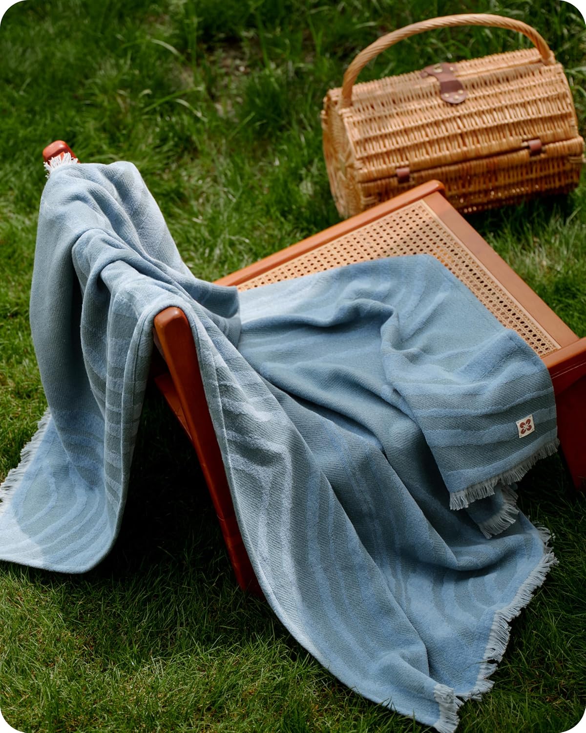 Bedsure 100% Cotton Throw Blanket for Couch - Chenille Woven Textured Blanket Gifts for Women, Cozy and Soft for All Seasons, Home Decor Boho Throw for Bed, Sofa, Tapestry, 50x60 Inches