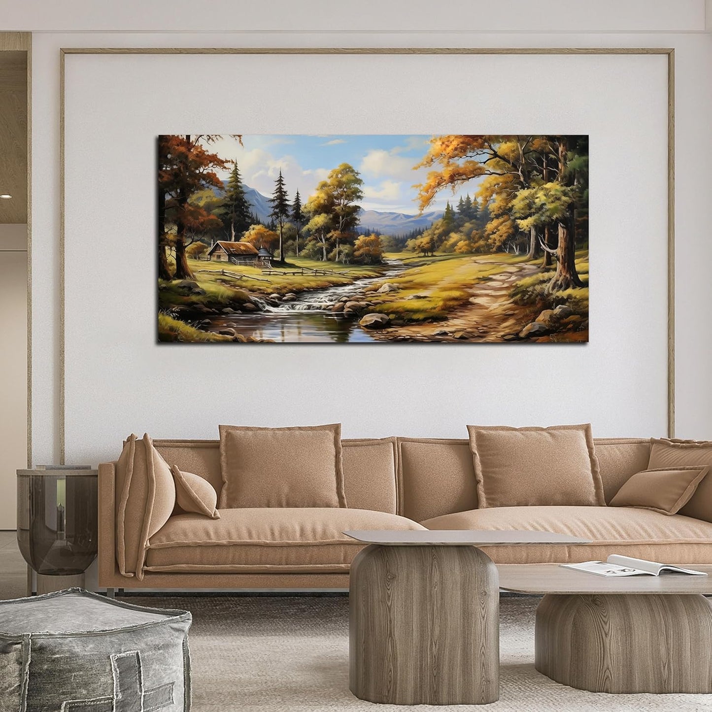 Natural Landscape Pictures for Living Room Wall Decoration,Large Farmhouse Wall Decor Office Canvas Wall Art 29 x 59 Inch