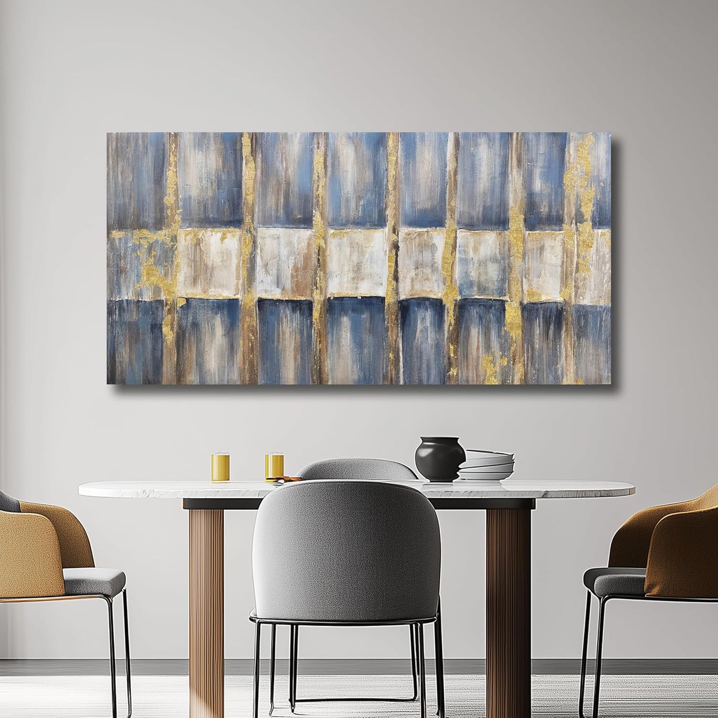 Belmrxne Abstract Art Blue and White Wall Decor Contemporary Unique Wall Art Motivational Canvas Painting Artwork for Living Room Bedroom Dining Room Office Home Decor 20x40inch