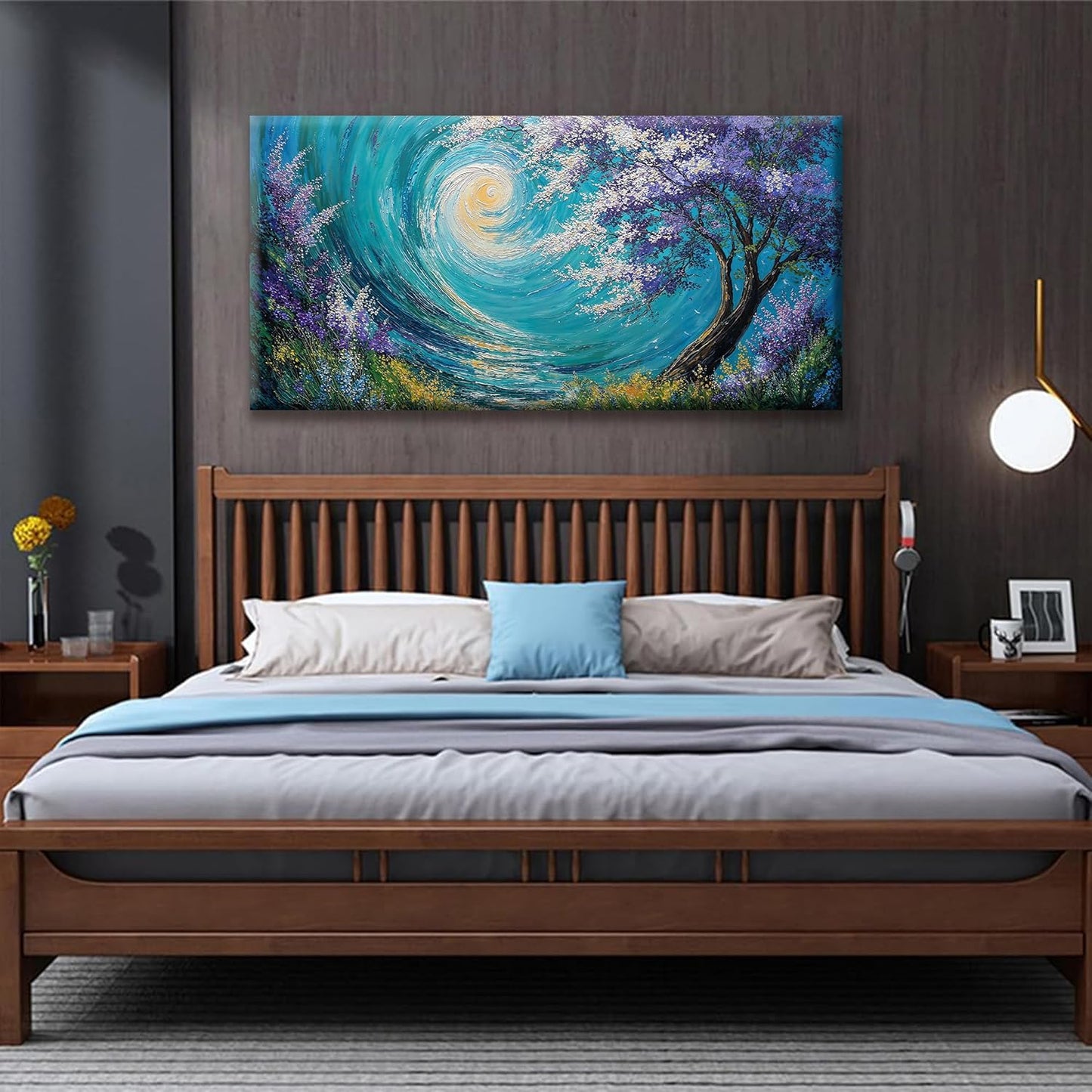 Purple Tree Abstract Wall Art Living Room Painting Abstract Wall Decor Modern 24" X 48" Canvas Art Wall Decor Canvas Prints Artwork Pictures For Bedroom Kitchen Artwork