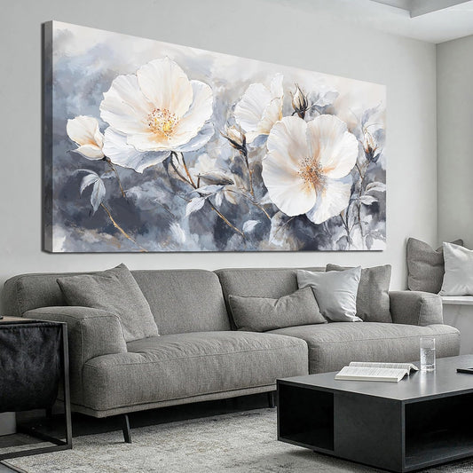 Canvas Wall Art Decor Large Black and White Wall Art Vintage Flower Wall Art Prints Wall Art Pictures for Living Room Canvas Art Wall Decor Oversized Artwork for Walls Bedroom Office Decor 29" X 58"