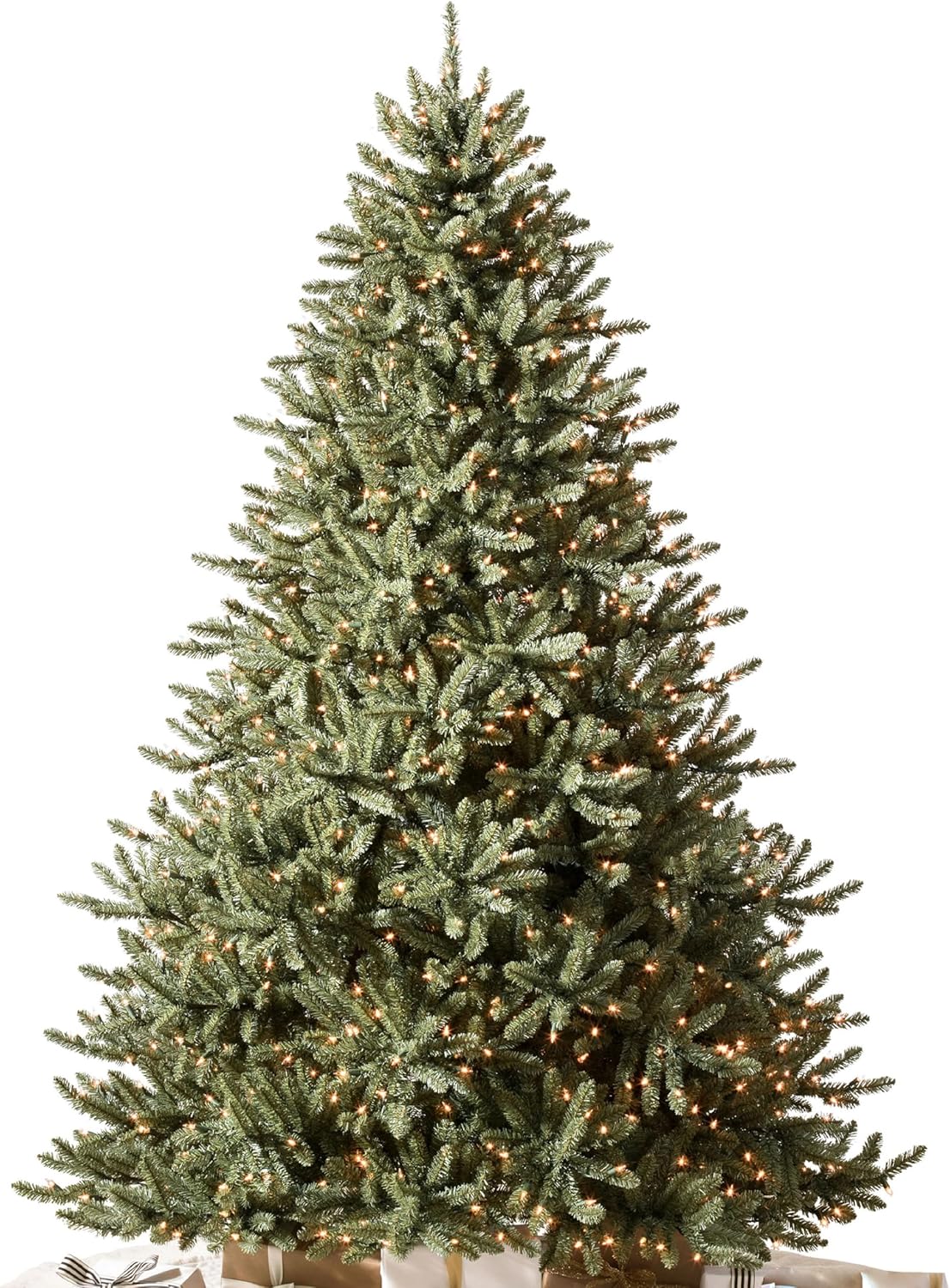 Balsam Hill 9.5ft Pre-Lit Classic Blue Spruce - Artificial Christmas Tree with 5,248+ Tips, 1600 Hand-Strung Clear LED Lights, Easy Plug System & Premium Stand for Indoor Holiday Decorating