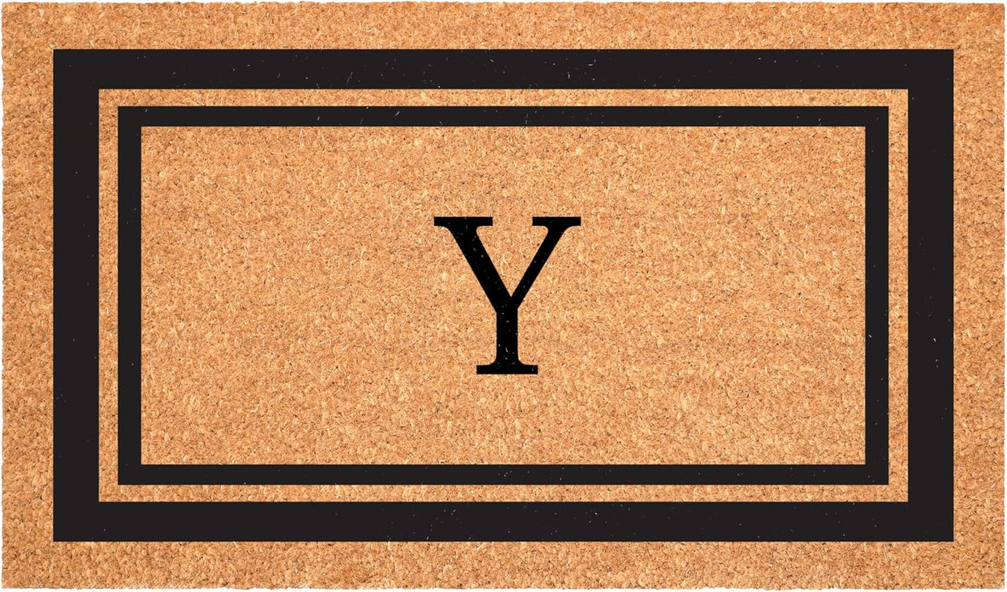 Calloway Mills 152961830Y Black Border 18" x 30" Monogram Doormat, (Letter Y)
