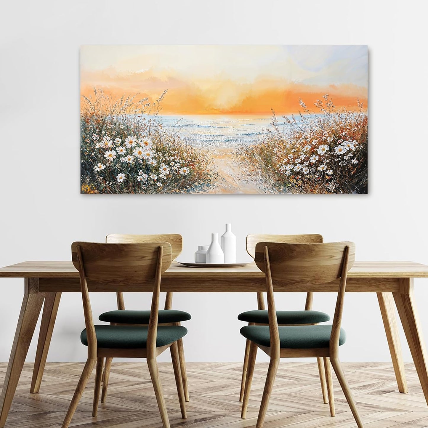 Canvas Wall Art Decor Wall Pictures for Living Room Artwork for Walls Large Coastal Beach Wall Art Prints Canvas Art Wall Decor Vintage Landscape Wall Art Decorations Bedroom Home Wall Art Decor 24" X 48"