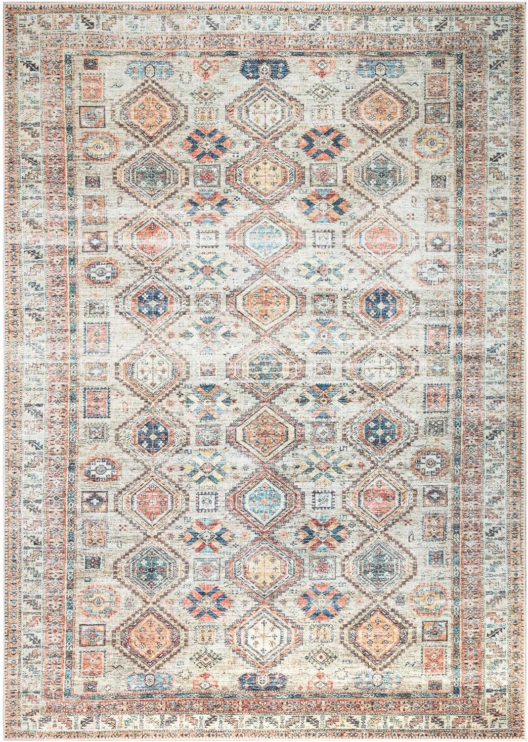 Keen Home Design 3x5 Rug - Machine Washable Entry Rug with Non-Slip Backing, Ideal for Enteryway, Kitchen, Bathroom, Laundry Room - Vintage, Easy Clean, Durable, Low Pile Rug - (3' x 5')