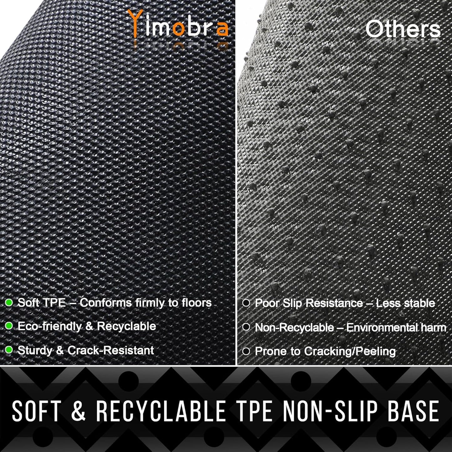 Yimobra Front Door Mat Outdoor Indoor 47x32, All-Season, All-Weather, Heavy Duty Welcome Door Mats Outside Entrance, Non Slip Porch Patio Entrance Mat, Black Gray