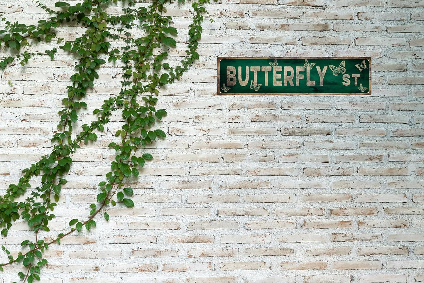 Vintage Tin Sign Retro Metal Butterfly Street Signs Stylish Wall Art Plaques for Home Decor Bathroom Kitchen House and Gothic Wall Decor or as a Unique Poster 16x4 in