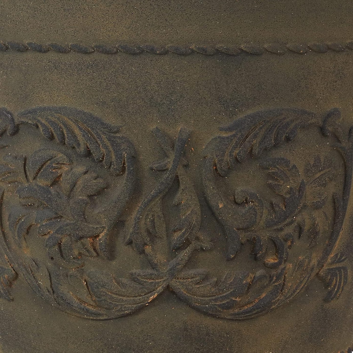 Sunnydaze 19.5-Inch Arabella Large Plant Pot - Polyresin Round Outdoor Planter with Drillable Drainage Holes - 2 Pack - Sable