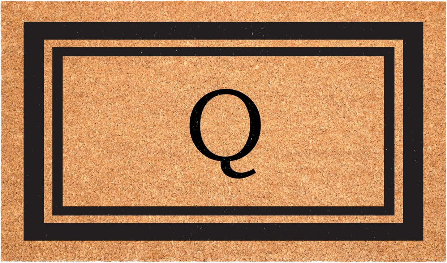 Calloway Mills 152963048Q Black Border 30" x 48" Monogram Doormat Letter (Q)