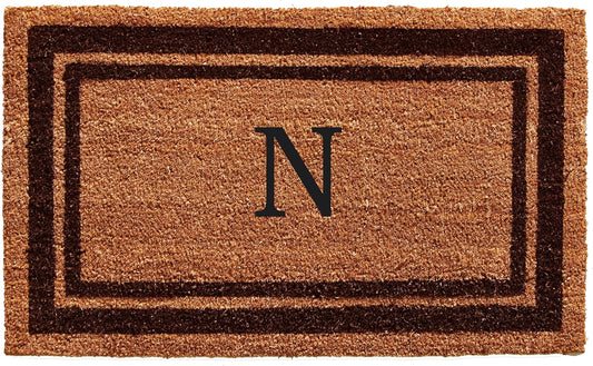 Calloway Mills 152982436N Brown Border 24" x 36" Monogram Doormat (Letter N)