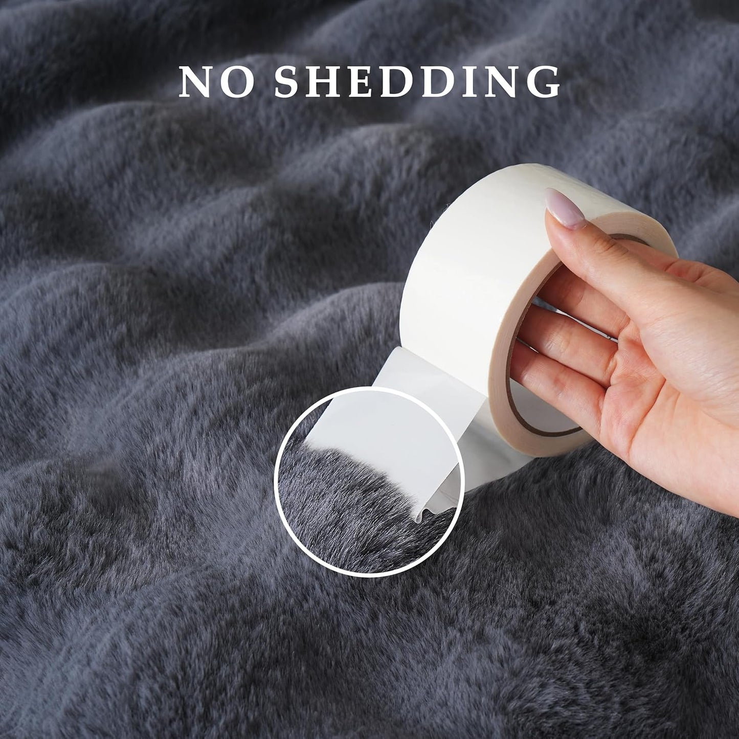 BENVWE Faux Fur Throw Blanket for Couch - Thickened Fluffy Soft Bubble Blanket for Living Room Home Decor - Fathers Day Birthday Gifts for Women Men, Grey, 50" x 60", 1300GSM