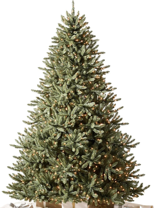 Balsam Hill 7.5ft Pre-Lit Classic Blue Spruce - Artificial Christmas Tree with 2,960+ Tips, 1,000 Clear LED Lights, Easy Plug System, Premium Stand & Storage Bag for Indoor Holiday Decorating