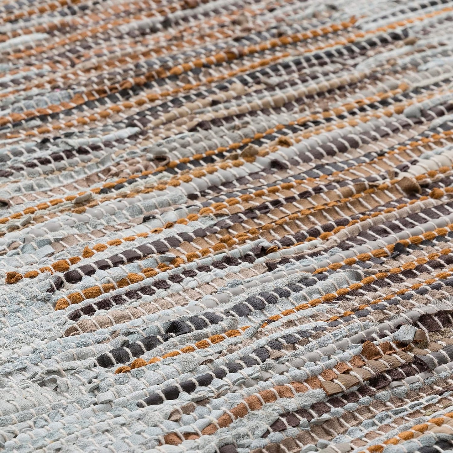 Mark&Day Wall Art, Stanzach Hide Leather and Fur Farmhouse Charcoal Macrame Tapestry Wall Hanging for Living Room, Bedroom, Office or Kitchen (44"H x 22"W)