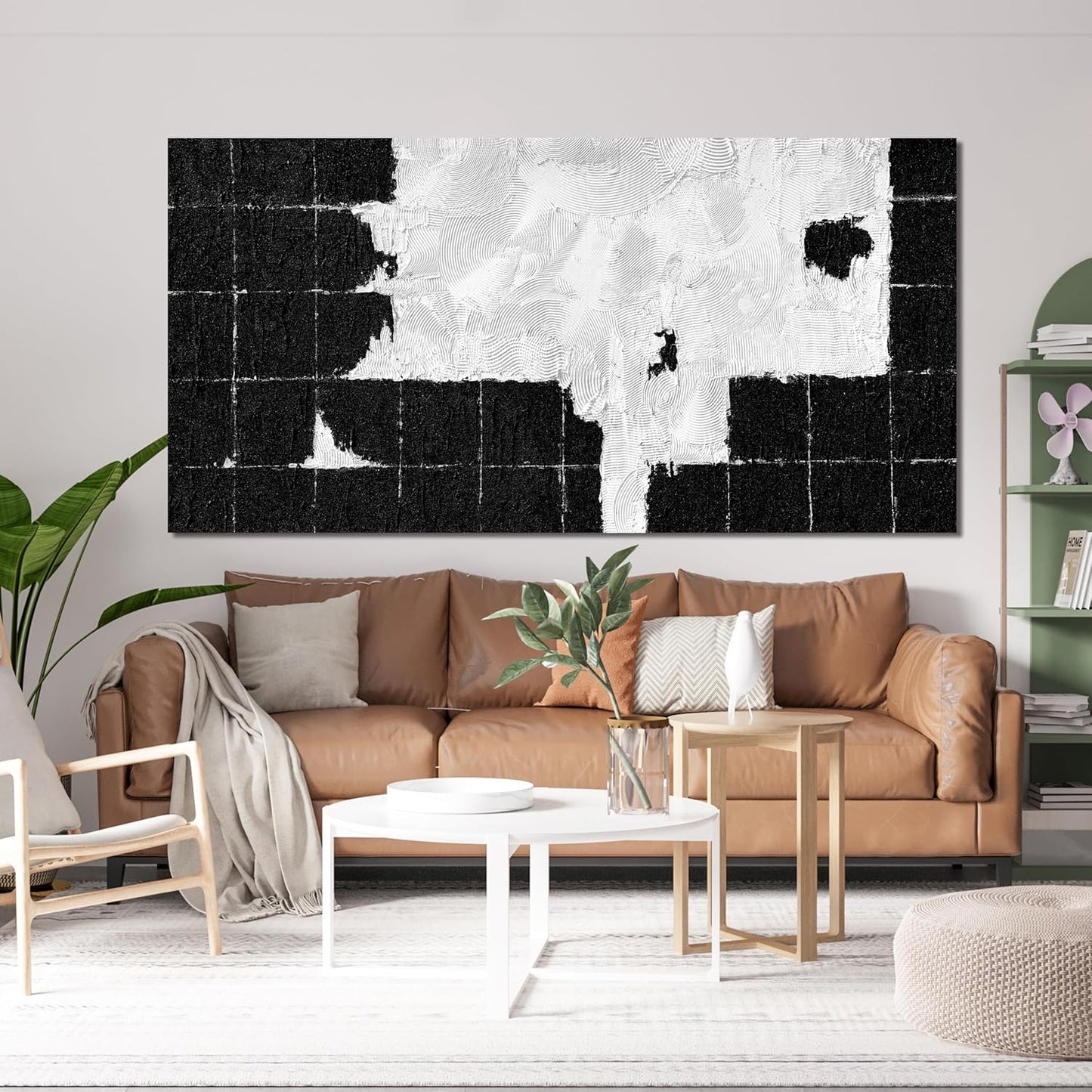 Canvas Wall Art Decor Wall Art Pictures for Living Room Black and White Wall Art Prints Abstract Canvas Art Wall Decor Large Modern Abstract Wall Art Artwork for Walls Bedroom Office Decor 24" X 48"