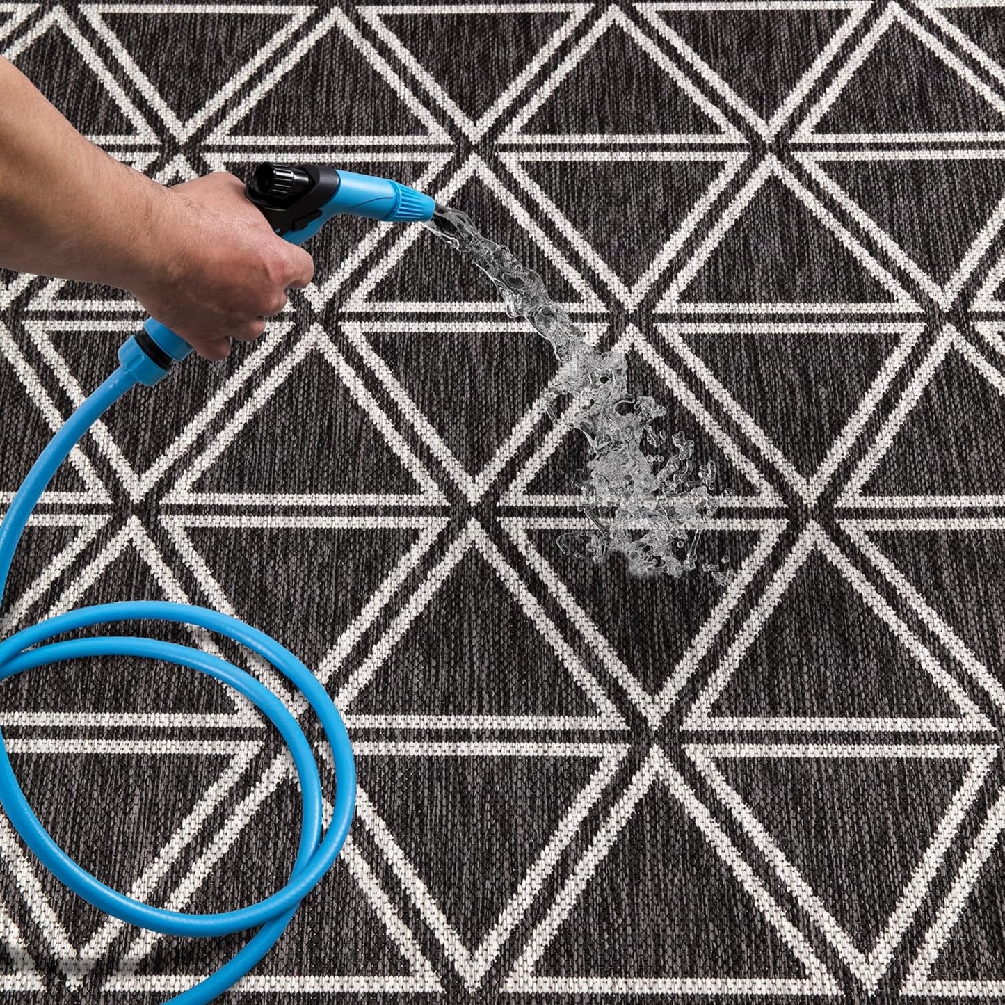 Keen Home Design Outdoor Rug - 8x10 Washable Indoor/Outdoor Rug for Patio, Balcony, Kitchen, Garden, Beach, Deck and Porch. Size: 7'9" x 10'2"