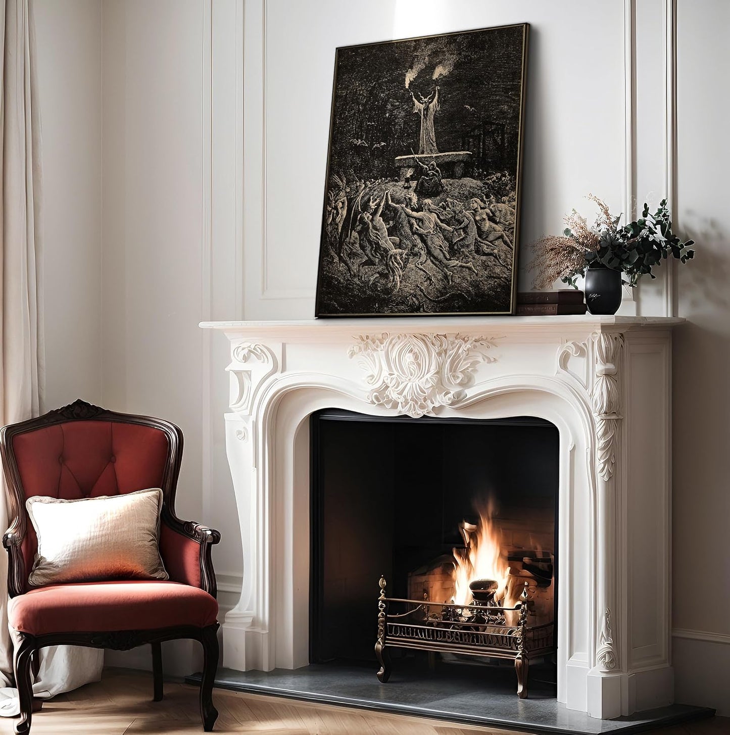 Poster Master Vintage Gustave Dore Poster - Retro Illustration Print - Gift for Gothic, Horror Fan - Dance of Sabbath, Witch, Magic, Spell - Wall Decor for Bedroom, Dorm, 24x32 Unframed Wall Art