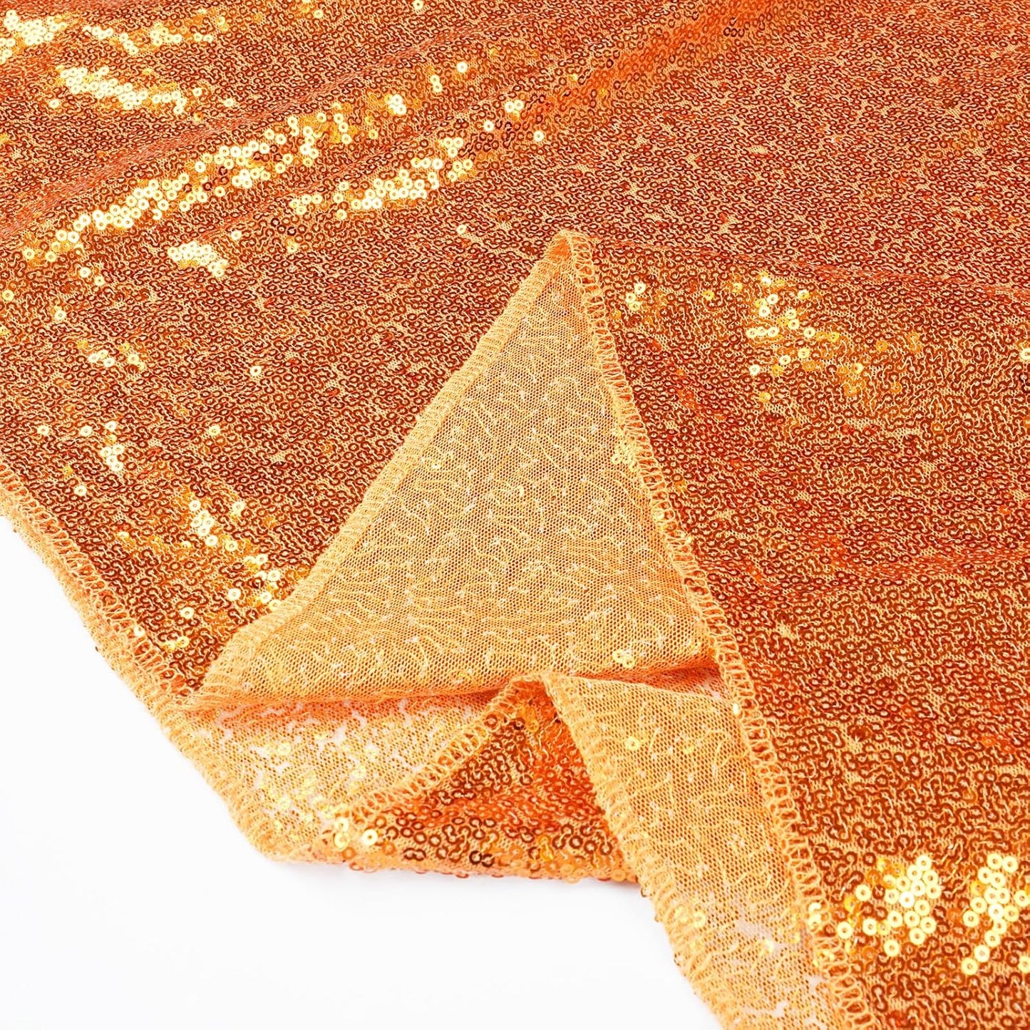 SquarePie Sequin Tablecloth 50 x 72 Inch Orange Sparkly Table Cloth for Halloween Thanksgiving Party Decoration