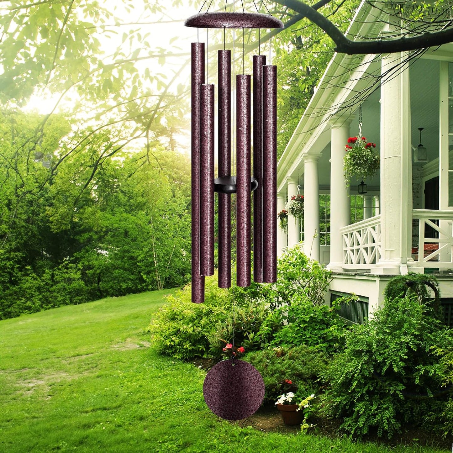 45'' Large Wind Chimes for Outside with Deep Tone, Wind Chimes Outdoor Garden & Patio Hanging Décor, Sympathy Gifts. Bronze