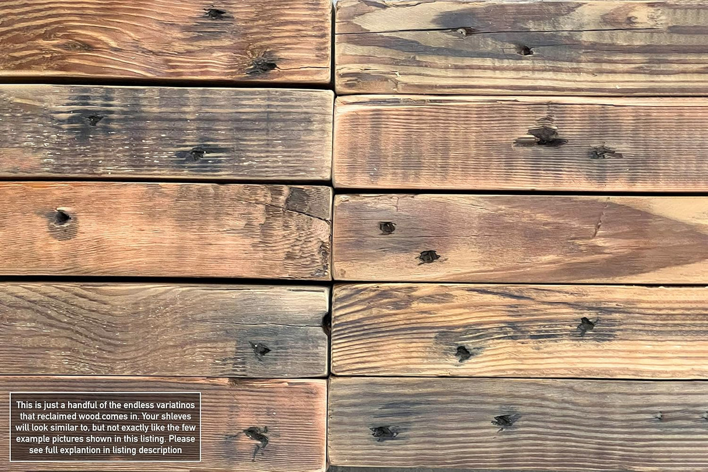 Urban Legacy Reclaimed Barn Joist Deep Floating Shelves | Deep Shelves with Low Profile Shelf Bracket with High Weight Capacity, Set of 2 (36" x 11" x 2.5", Rustic Gray)