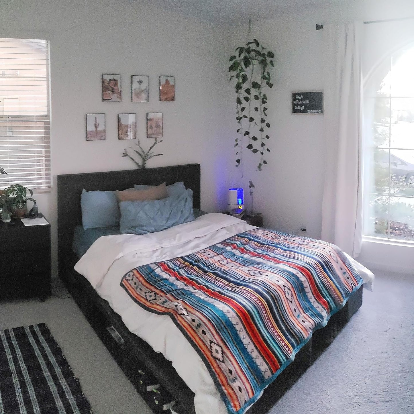 UKELER Boho Sherpa Throw Blanket Queen Size 80'' x 90'', Southwestern Aztec Throw Blanket for Bed/Couch/Sofa/Camping, Great Gift for Mother's Day, Father's Day, Thanksgiving, Christmas,New Year's Day