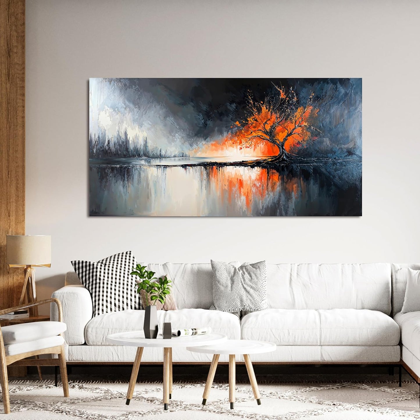 Canvas Wall Art Decor Black and White Wall Art Prints Modern Tree of Life Wall Art Canvas Art Wall Decor Wall Art Decorations Pictures for Living Room Artwork for Walls Home Office Decor 20" X 40"