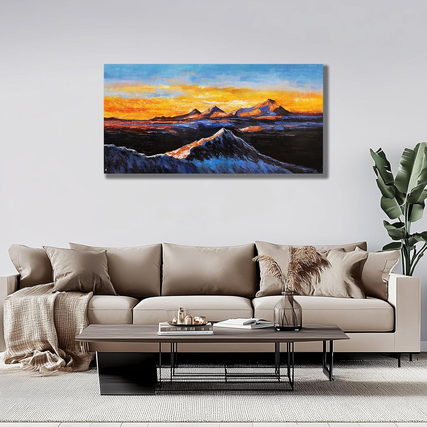 Belmrxne Mountain Wall Art Black and Silver Wall Decor Wall Prints Aesthetic Artist Canvas Painting for Living Room Bedroom Dining Room Office Home Decor 20x40 inch