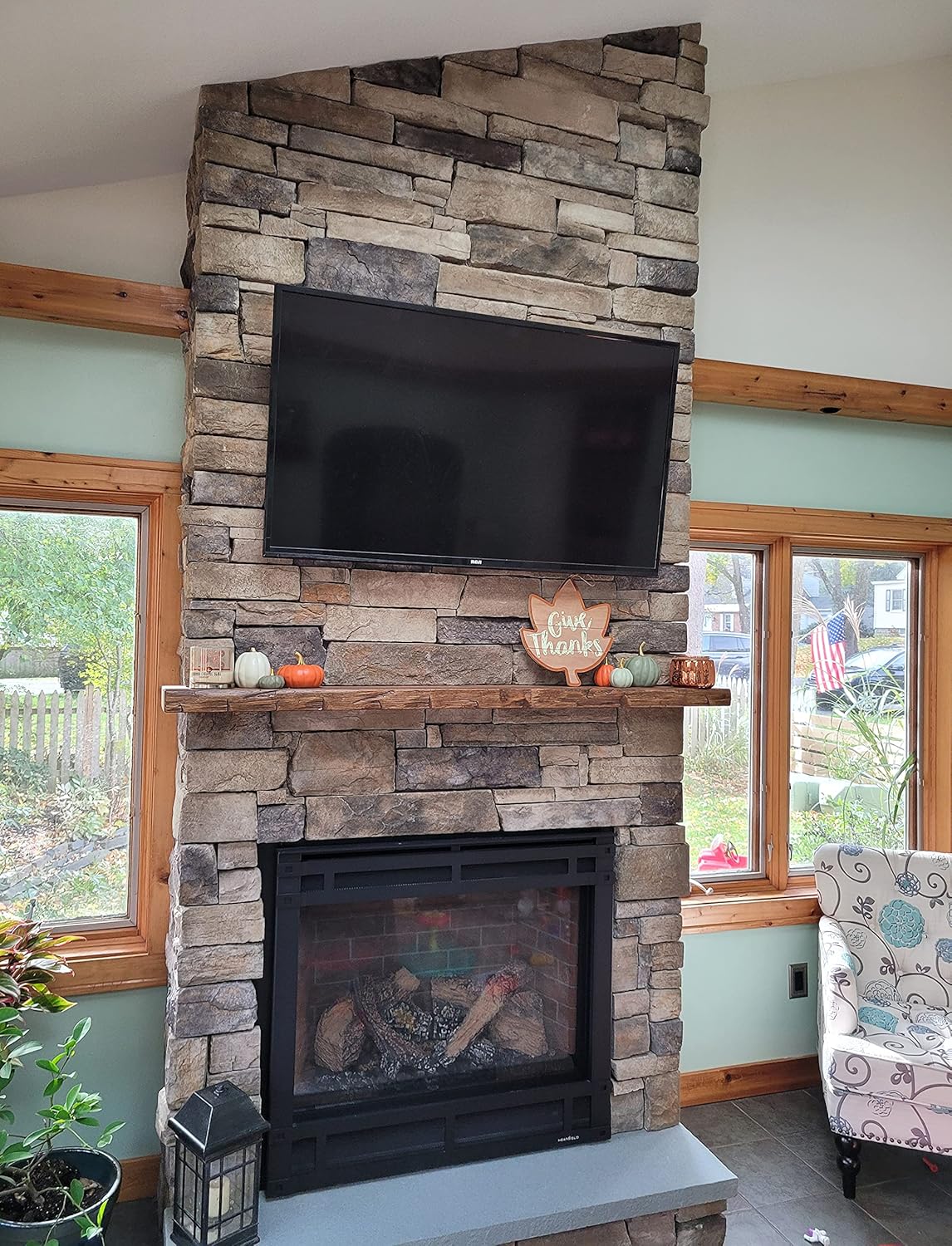 joelsantiques Floating Shelf, Wood Wall Shelf, Natural Wooden Home Decor for Bathroom Kitchen Bedroom, Hanging Mounted Invisible Bracket (Medium Brown, 7" Deep x 72" Wide)