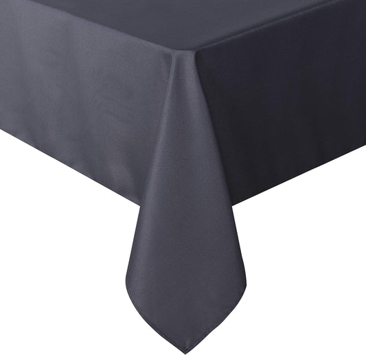 sancua Rectangle Tablecloth - 90 x 132 Inch - Water Resistant Spill Proof Washable Polyester Table Cloth, Decorative Fabric Table Cover for Dining Tables, Buffet Parties and Camping, Grey