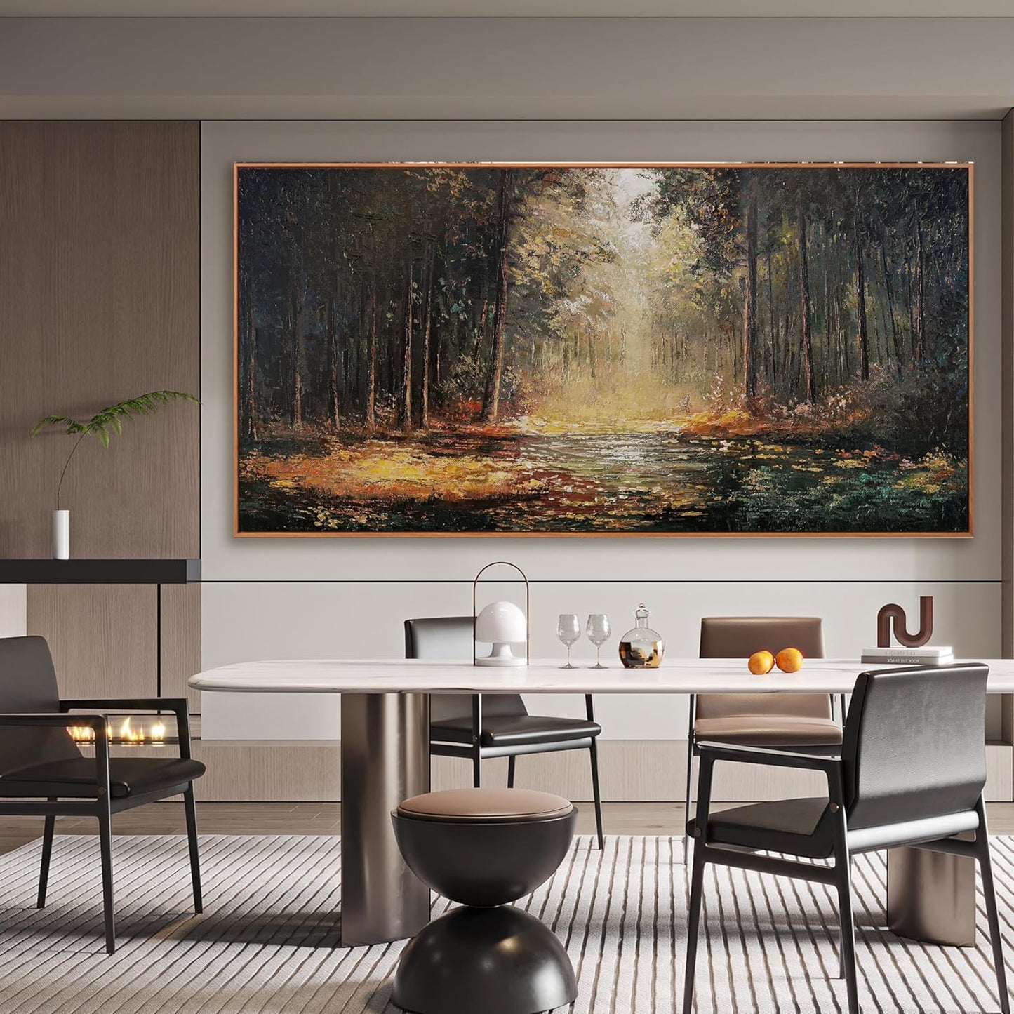 Large Canvas Wall Art Decor Wall Art Pictures for Living Room Art Work for Wall Decor Landscape Natural Wall Art Decoration Framed Yellow Forest Wall Art Prints Bedroom Office Aesthetic Decor 29"x58"