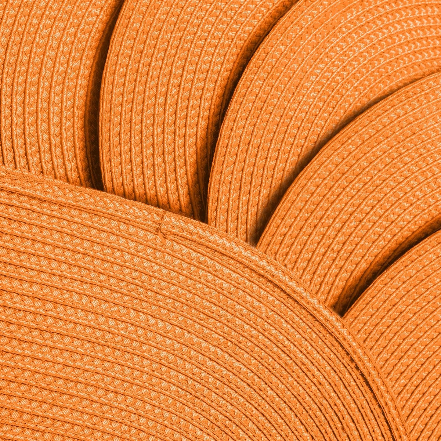 AHHFSMEI Placemats Set of 4 for Dining Table Washable Woven Vinyl Non-Slip 18x12 inches Placemat Heat-Resistant Durable Table Mats for Dining Table Easy to Clean (Oval Orange, 4)