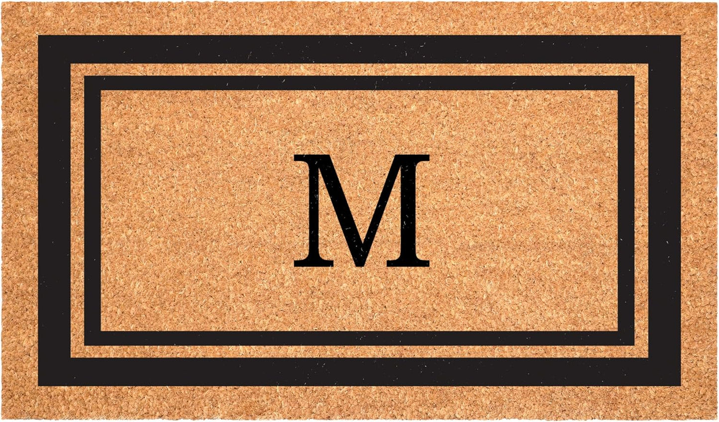 Calloway Mills 152963048M Black Border 30" x 48" Monogram Doormat Letter (M)