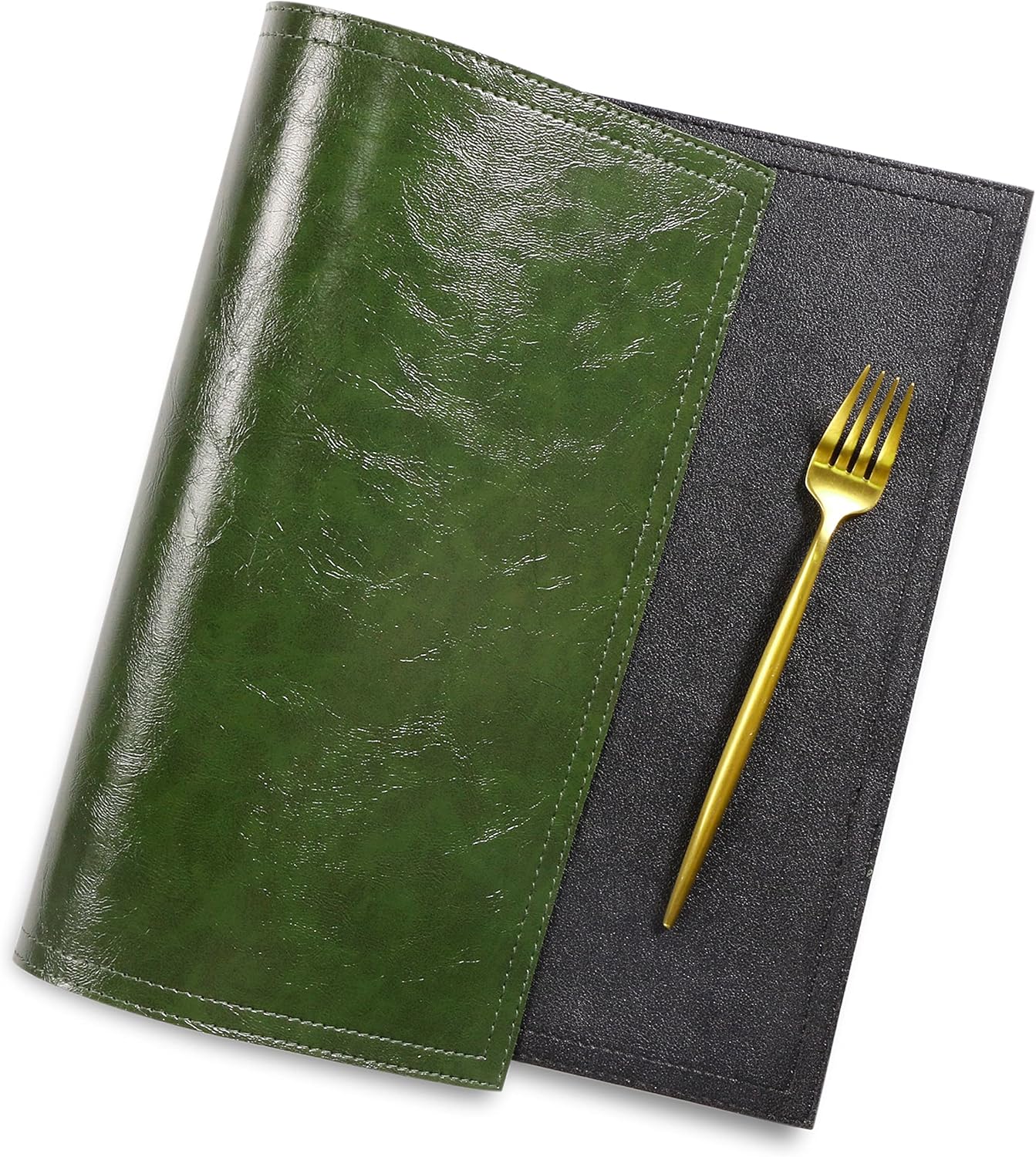 Waterproof PU Placemats, Faux Leather Dining Table Mat, Set of 6, Easy to Wipe Off Scrub Vinyl Mat, Heat & Stain Resistant for Office Conference Table, Home Decor