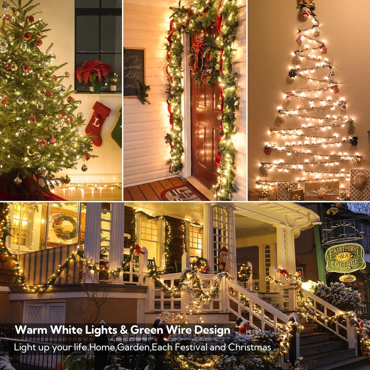 White Christmas Lights,100 Count Clear Mini Lights Incandescent Christmas Tree String Lights, Connectable for Christmas Decoration,Garland,Home,Patio, Wedding,Party,Festival (23 Feet)