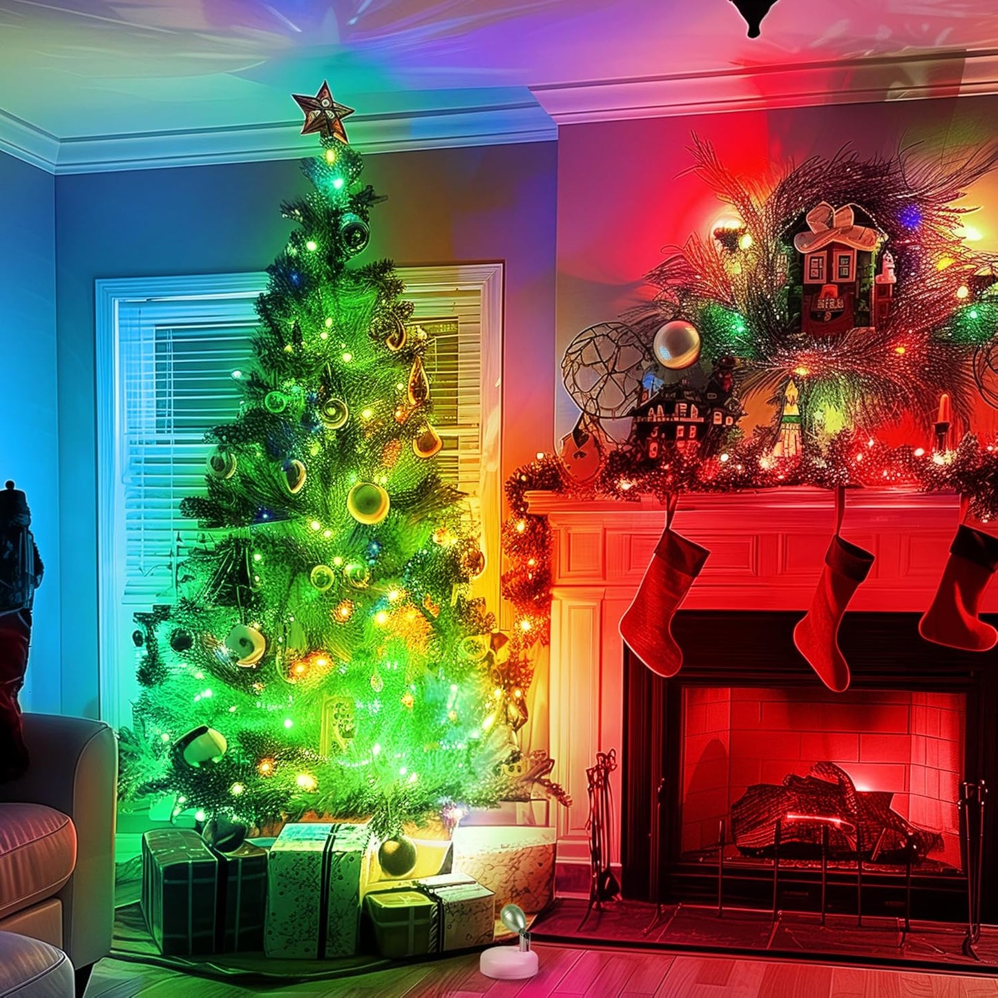 4 Pack Battery Operated Spot Lights Indoor, 13 Color Plant Uplighting Decor, Wall Lights for Pictures, Display for Tree Artwork Bookshelf