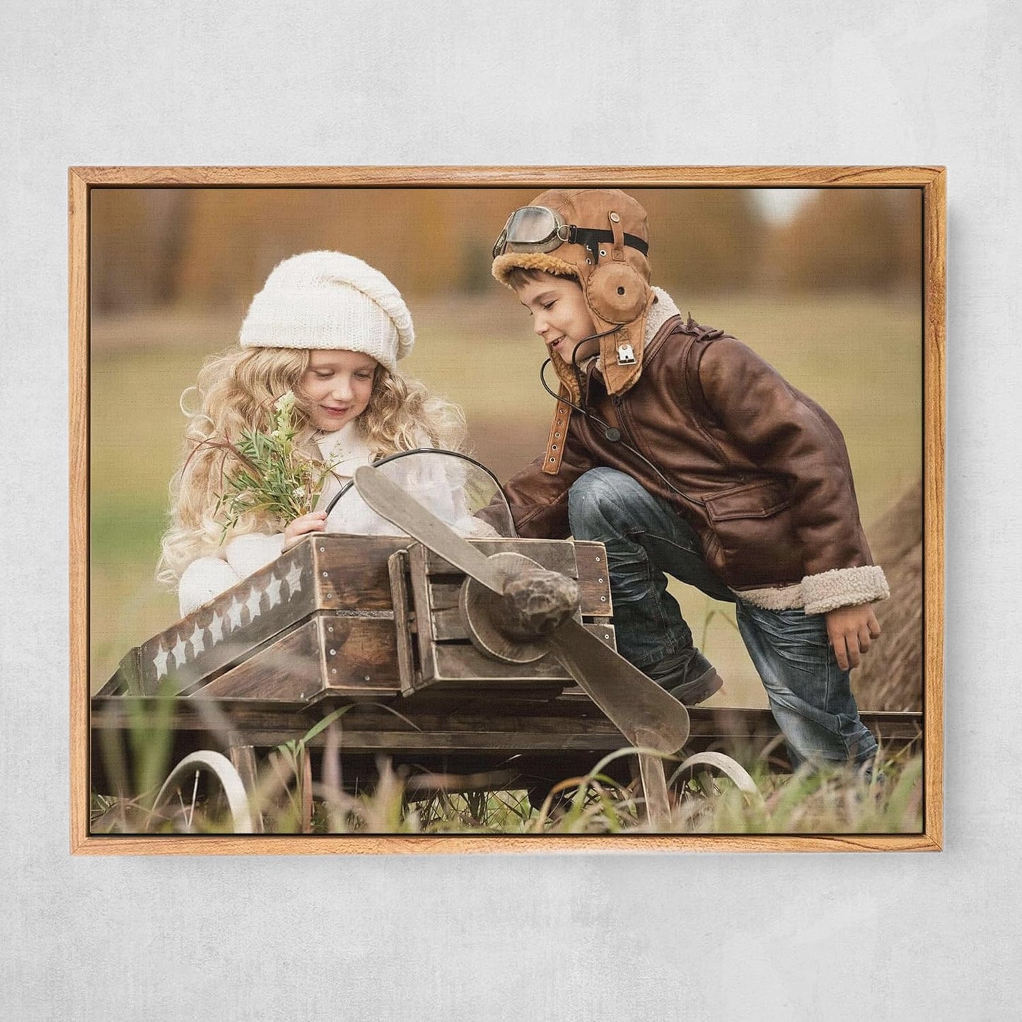 Personalized Custom Canvas Prints: Photo On Canvas (Light Brown, 18X24) Transform Your Photos into Stunning Framed Wall Art Digitally Printed Photo To Canvas Ideal for Home Decor, Gifts Keepsakes.