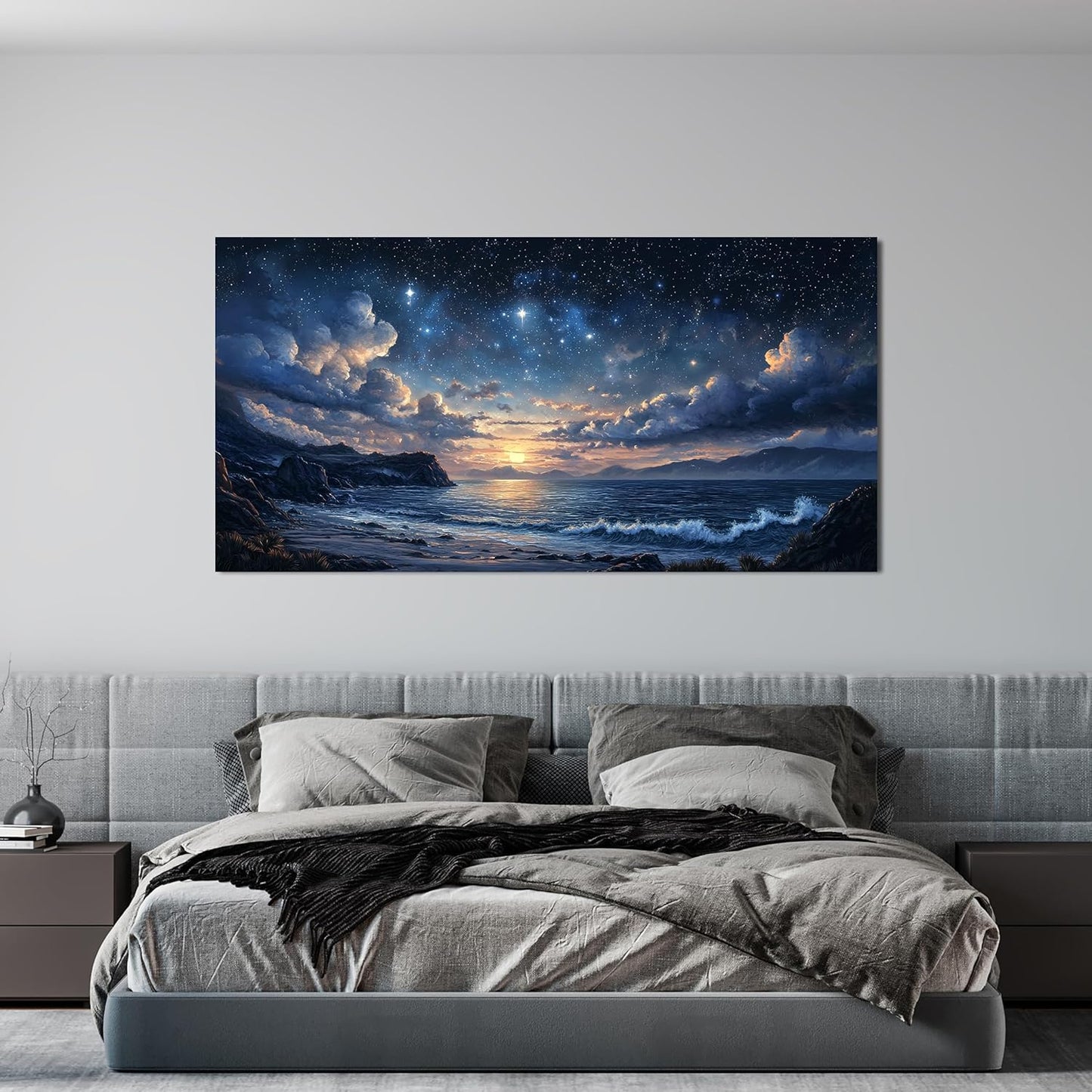 Canvas Wall Art Decor Large Wall Art Pictures for Living Room Canvas Art Wall Decor Landscape Coastal Wall Art Prints Green Artwork for Walls Beachside Art Work for Home Office Wall Decor 24" x 48"