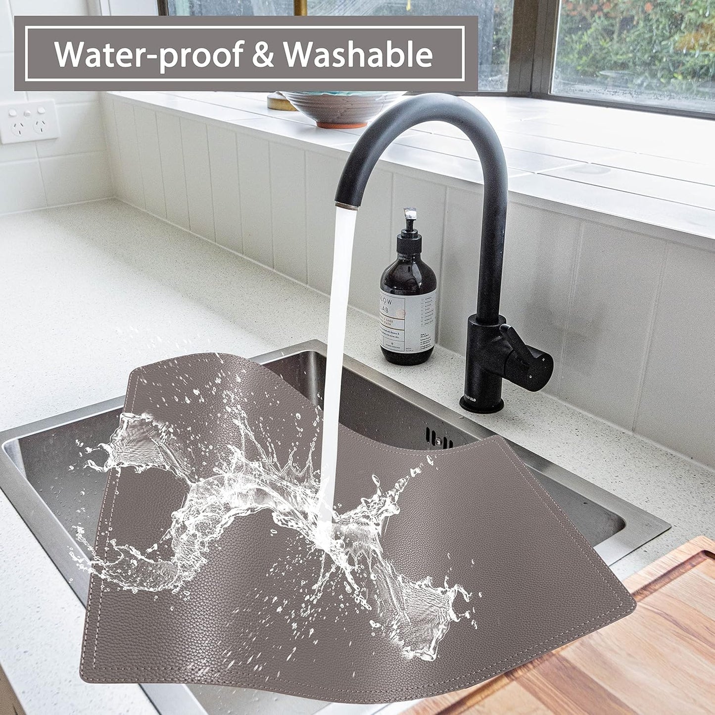 Set of 6 Faux Leather Placemats, PU Table Mats, Waterproof, Stain Resistant, Heat Resistant, Non-Slip Easy to Clean for Kitchen Dining Table,Conference Table C Grey Rectangle