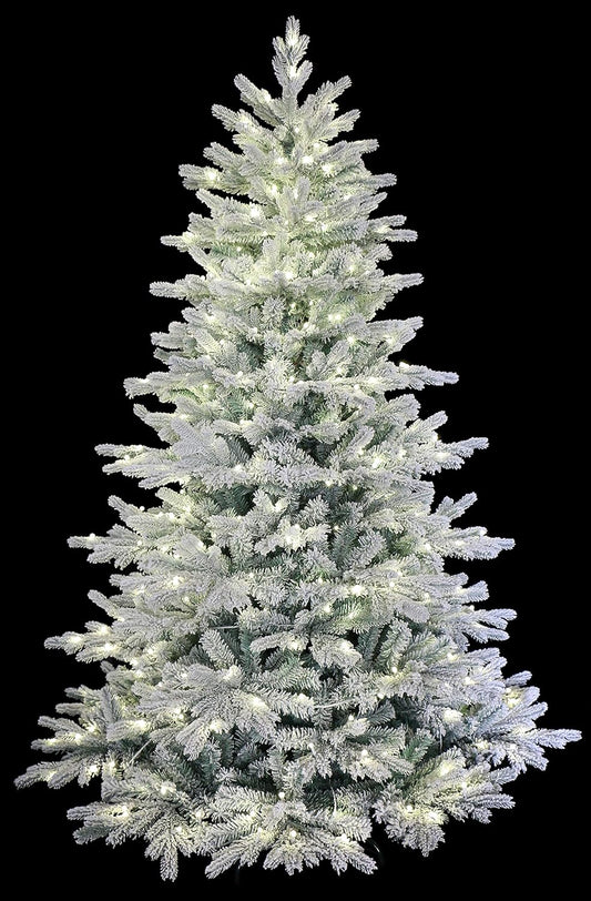 6 Foot Pre-lit Snow Angel Blue Spruce Flocked Artificial Christmas Tree (6ft Pre-lit)